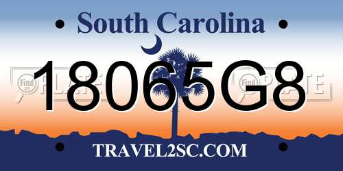 18065G8 South Carolina License Plate