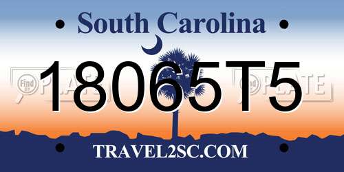 18065T5 South Carolina License Plate