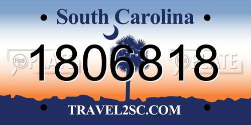 1806818 South Carolina License Plate