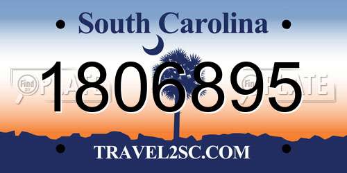 1806895 South Carolina License Plate