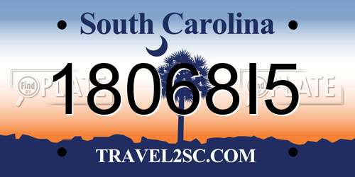 18068I5 South Carolina License Plate