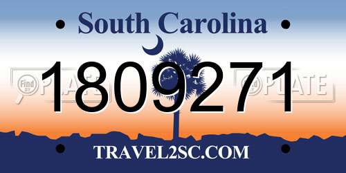 1809271 South Carolina License Plate