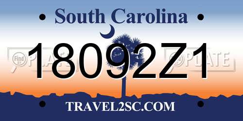 18092Z1 South Carolina License Plate