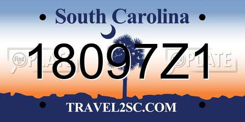 18097Z1 South Carolina License Plate