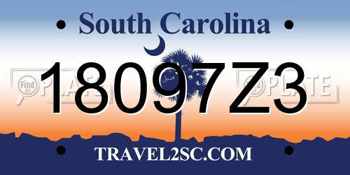 18097Z3 South Carolina License Plate