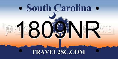 1809NR South Carolina License Plate