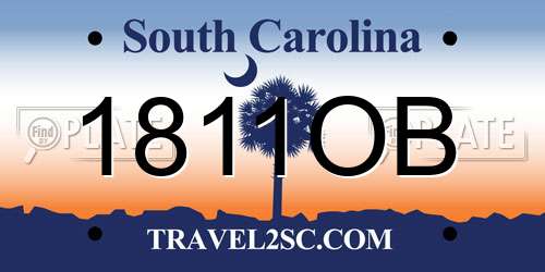 1811OB South Carolina License Plate