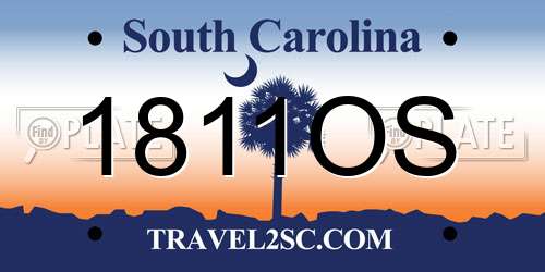 1811OS South Carolina License Plate