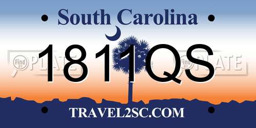 1811QS South Carolina License Plate