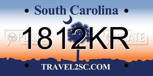 1812KR South Carolina License Plate