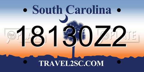 18130Z2 South Carolina License Plate