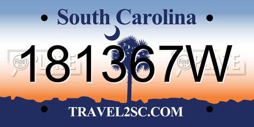 181367W South Carolina License Plate