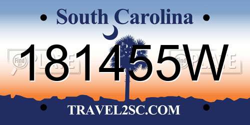 181455W South Carolina License Plate