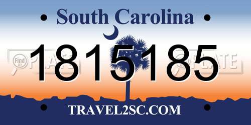 1815185 South Carolina License Plate