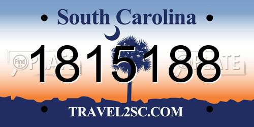 1815188 South Carolina License Plate