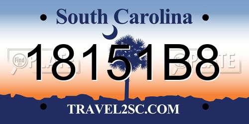 18151B8 South Carolina License Plate