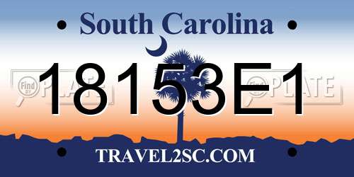 18153E1 South Carolina License Plate