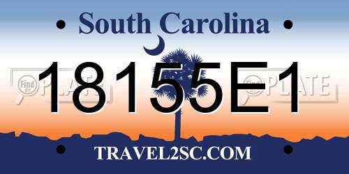 18155E1 South Carolina License Plate