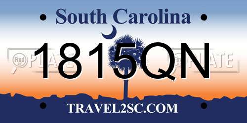 1815QN South Carolina License Plate