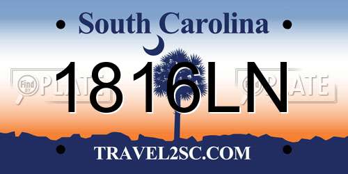 1816LN South Carolina License Plate