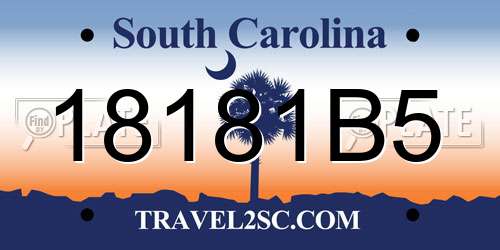 18181B5 South Carolina License Plate