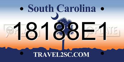 18188E1 South Carolina License Plate