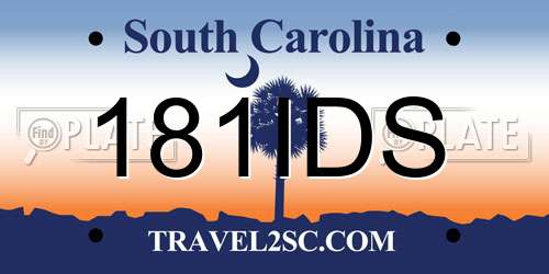 181IDS South Carolina License Plate