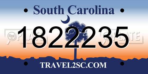 1822235 South Carolina License Plate