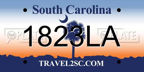 1823LA South Carolina License Plate
