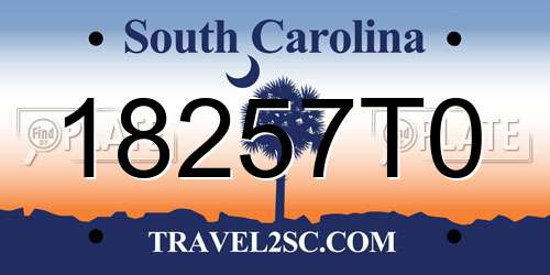 18257T0 South Carolina License Plate