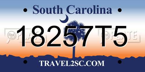 18257T5 South Carolina License Plate