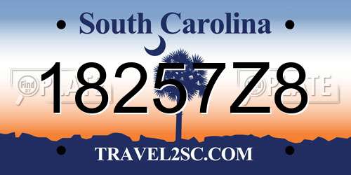 18257Z8 South Carolina License Plate