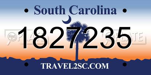 1827235 South Carolina License Plate