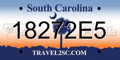 18272E5 South Carolina License Plate