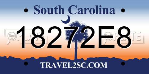18272E8 South Carolina License Plate