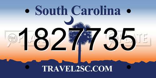 1827735 South Carolina License Plate