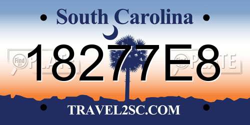 18277E8 South Carolina License Plate