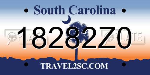 18282Z0 South Carolina License Plate
