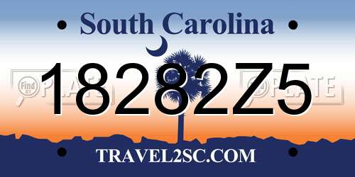 18282Z5 South Carolina License Plate