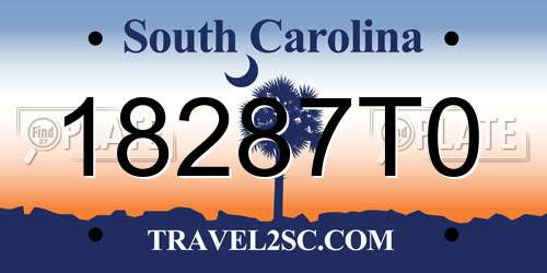 18287T0 South Carolina License Plate