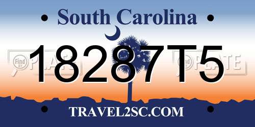 18287T5 South Carolina License Plate