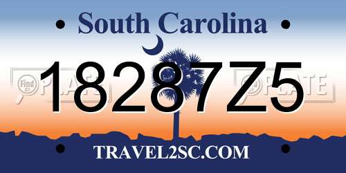 18287Z5 South Carolina License Plate