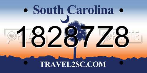 18287Z8 South Carolina License Plate