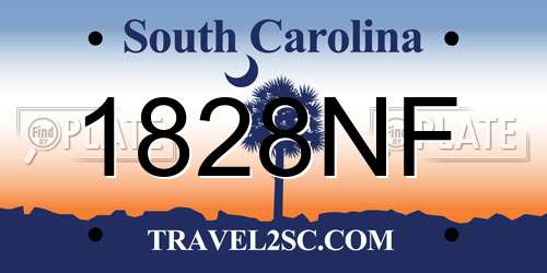 1828NF South Carolina License Plate