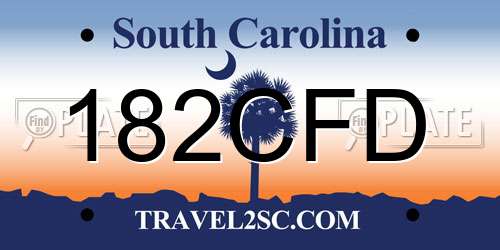 182CFD South Carolina License Plate