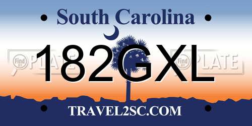 182GXL South Carolina License Plate