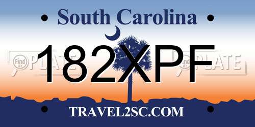 182XPF South Carolina License Plate