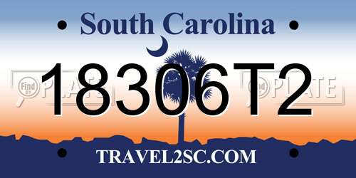 18306T2 South Carolina License Plate