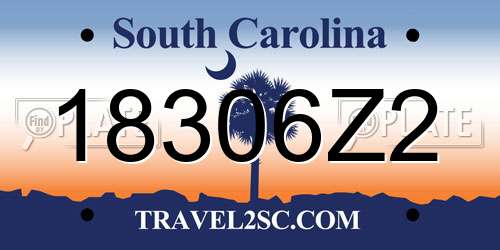 18306Z2 South Carolina License Plate
