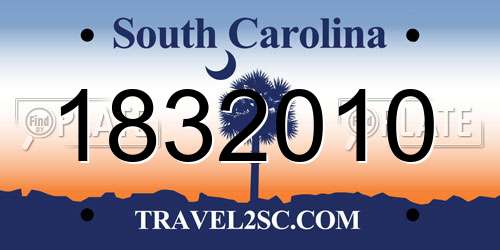 1832010 South Carolina License Plate